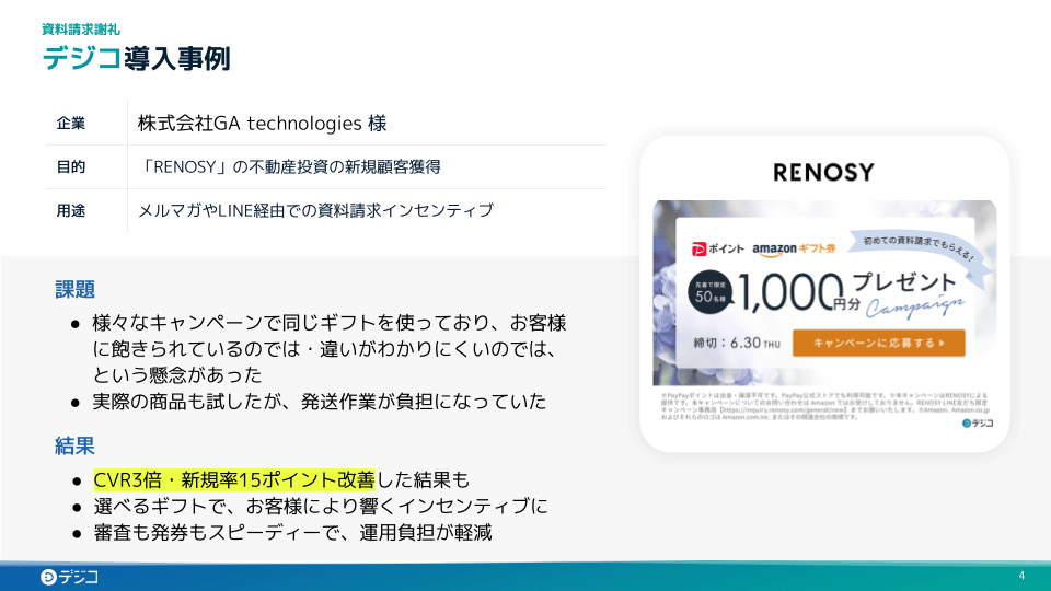 資料請求謝礼資料請求の画像2